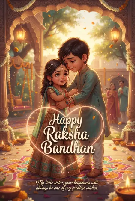 Free Cute Raksha Bandhan Quotes For Little Kids Image Download