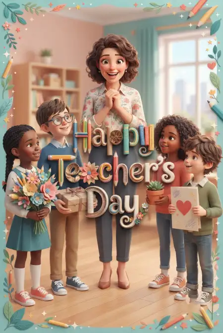 Free Cute Teachers Day Cards Image Download