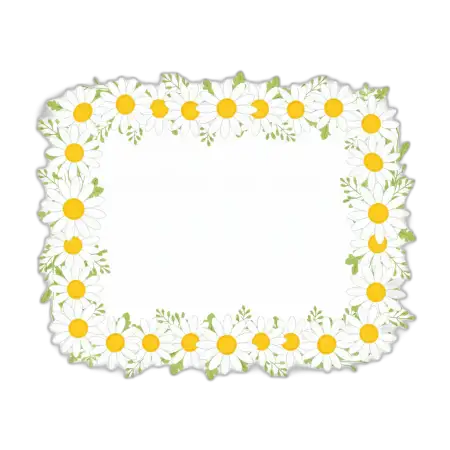 Daisy Floral Frame Png No Background - Free Frame Png Download