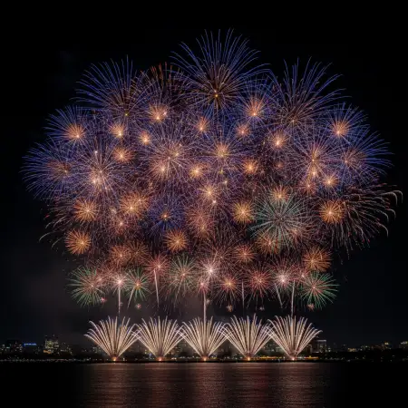 Free Dark Sky New Year Fireworks Background Background Download