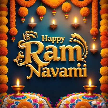 Decorative Happy Ram Navami Text Banner - Free Related Happy Ram Navami Image