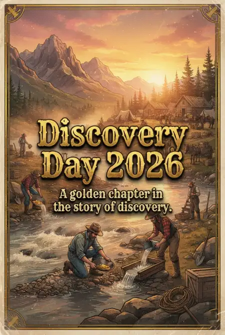 Discovery Day 2026 Gold Rush Poster - Free Discovery Day 2026 Download