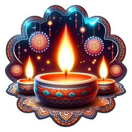 diwali diya with diwali fireworks
