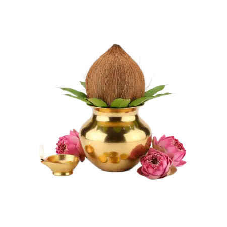 Diya With Flower - Free Png Download