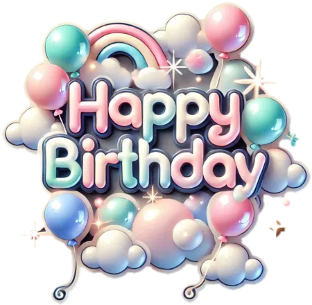 download colorful balloon happy birthday text images