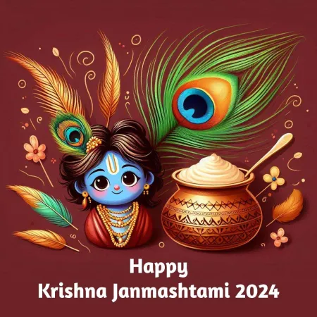 Download Happy Krishna Janmashtami Photos With Peacock Feather And Flute - Free Photo Download