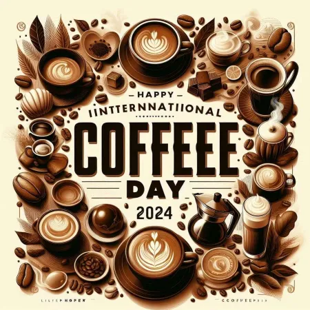 downloadable graphics for happy international coffee day 2024
