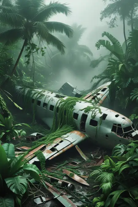 Drone Shot Of Plane Crash Background - Free Background Download