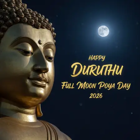 Free Duruthu Full Moon Poya Day Poster Background Download