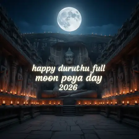 Free Duruthu Poya Day Calm Night Quotes Background Download