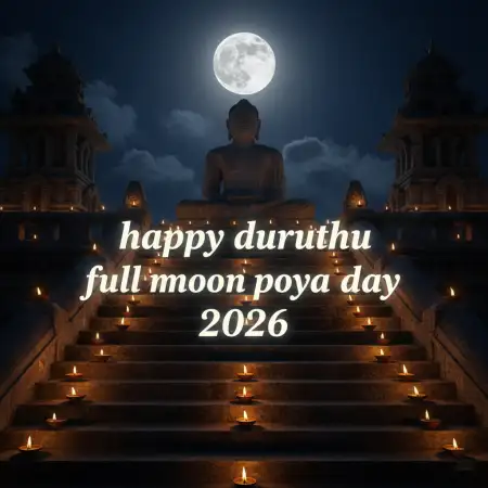 Free Duruthu Poya Day Full Moon Blessings Background Download