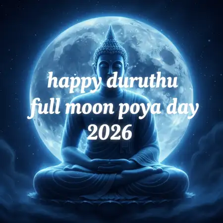 Free Duruthu Poya Day Peaceful Wishes Background Download