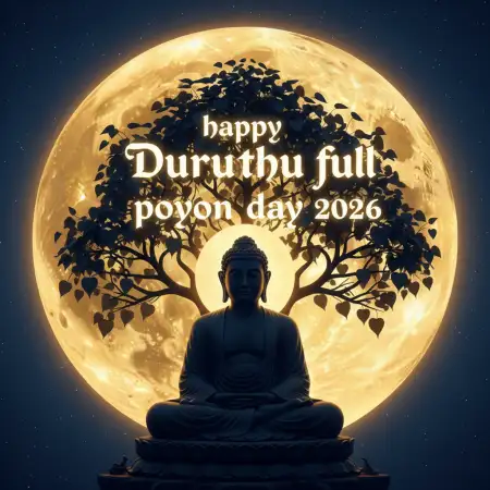 Free Duruthu Poya Day Spiritual Messages Background Download