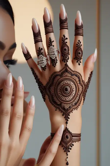 Easy Karva Chauth Hand Mehndi Design - Free Related Mehndi Design Image