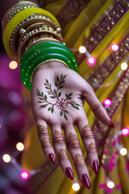 Free Easy Teej Mehndi Design For School Girls Image Download