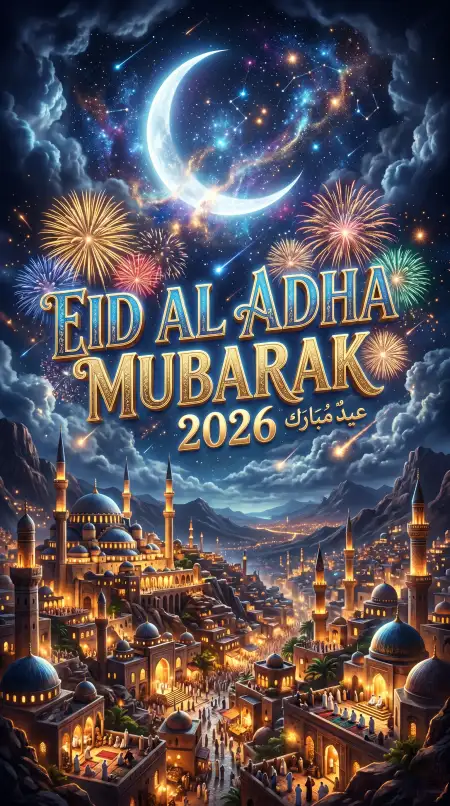 Eid Al Adha 2026 Wishes Greeting Card - Free Eid Al Adha Greeting Card 2026 Download