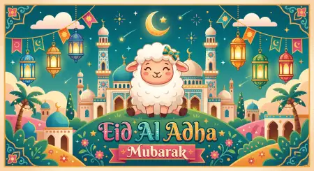 Eid Al Adha Festive Post Template For Instagram 2026 - Free Eid Al Adha Greeting Card 2026 Download