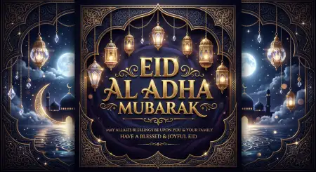 Eid Al Adha Greeting Card Elegant Typography 2026 - Free Eid Al Adha Greeting Card 2026 Download