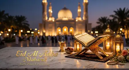 Eid Al Adha Greeting Card Premium Design 2026 - Free Eid Al Adha Greeting Card 2026 Download