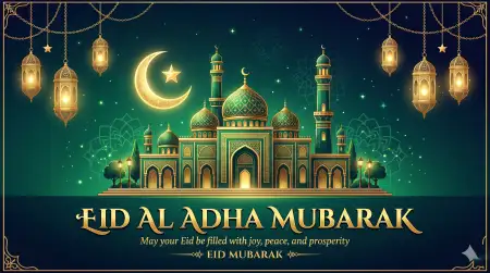 Eid Al Adha Greeting Card Premium Vector 2026 - Free Eid Al Adha Greeting Card 2026 Download