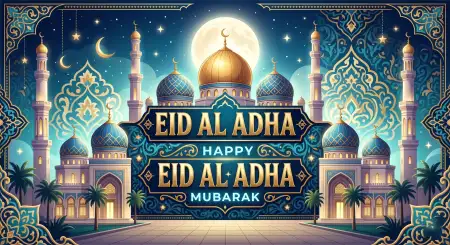 Eid Al Adha Greeting Card Stars Background 2026 - Free Eid Al Adha Greeting Card 2026 Download