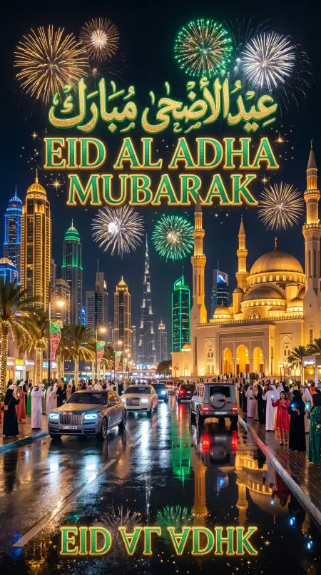 Eid Al Adha Greeting Card Vertical Poster 2026 - Free Eid Al Adha Greeting Card 2026 Download