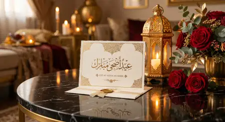 Eid Al Adha Greeting Card With Calligraphy 2026 - Free Eid Al Adha Greeting Card 2026 Download