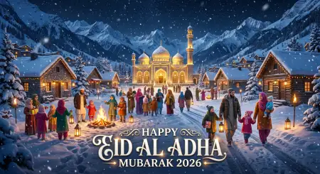 Eid Al Adha Greeting Card With Wishes 2026 - Free Eid Al Adha Greeting Card 2026 Download