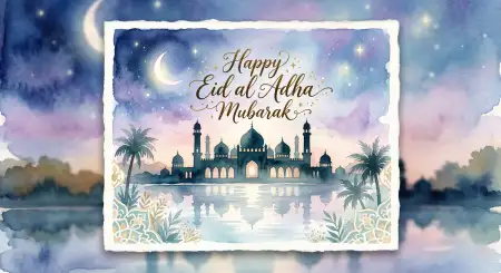 Eid Al Adha Mubarak 2026 Festive Islamic Card Template - Free Eid Al Adha Mubarak 2026 Download