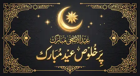 Eid Al Adha Mubarak 2026 Glowing Crescent Moon Background - Free Eid Al Adha Mubarak 2026 Download