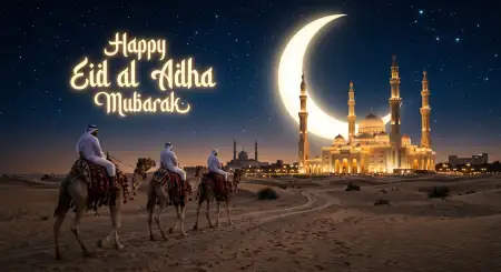 Eid Al Adha Mubarak 2026 Happy Bakrid Wishes Wallpaper - Free Eid Al Adha Mubarak 2026 Download