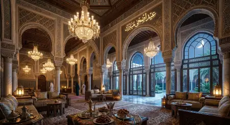 Free Eid Al Adha Mubarak 2026 Luxury Gold Mosque Wallpaper Image Download