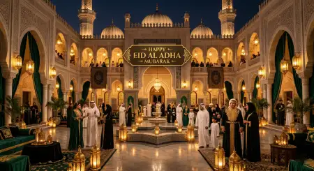 Free Eid Al Adha Mubarak 2026 Luxury Gold Text Background Image Download