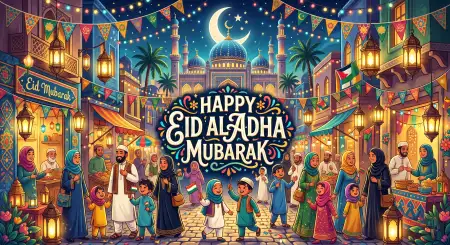 eid al adha mubarak 2026 stylish festival typography art