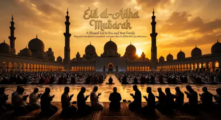 eid al adha mubarak 2026 traditional islamic greeting card