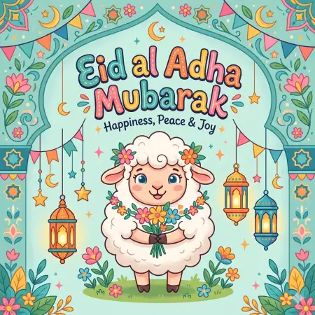 eid al adha mubarak 2026 vector eid sheep illustration