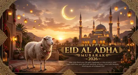 Eid Al Adha Mubarak Viral Instagram Poster 2026 - Free Eid Al Adha Greeting Card 2026 Download