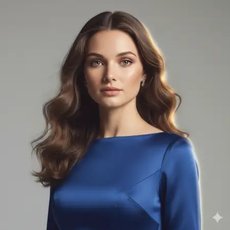 Elegant Blue Gown Photoshoot Soft Studio Lighting For American Girl - Free Photo Download