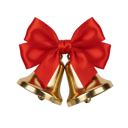 Free Elegant Christmas Bells Png Metallic Finish PNG Image Download