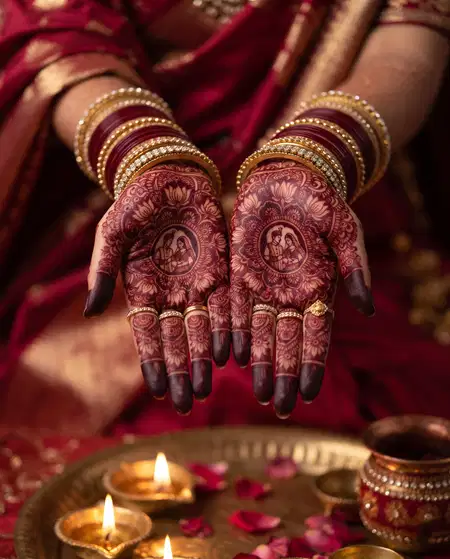 elegant karwa chauth mandala mehndi design