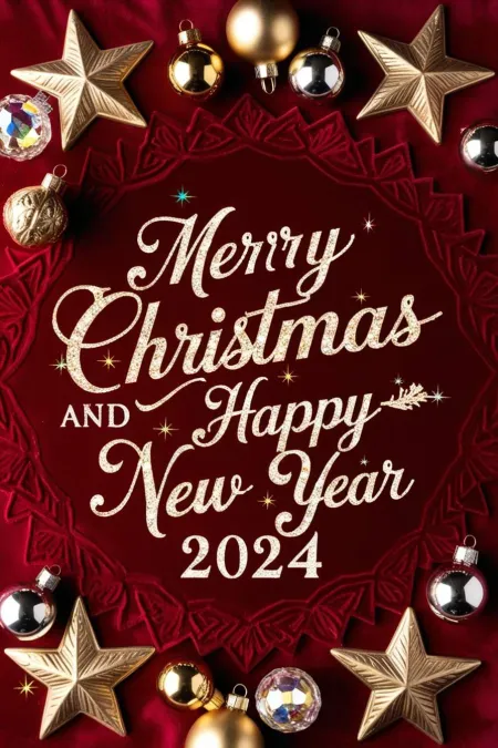 Elegant Merry Christmas And Happy New Year 2024 Backgrounds - Free Background Download
