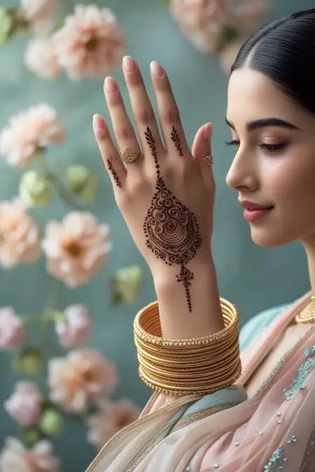 Engagement Mehndi Design For Bride - Free Related Mehndi Design Image