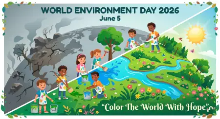 Environment Day Watercolor Painting For Children - Free World Environment Day Kids Artwork 2026 Download