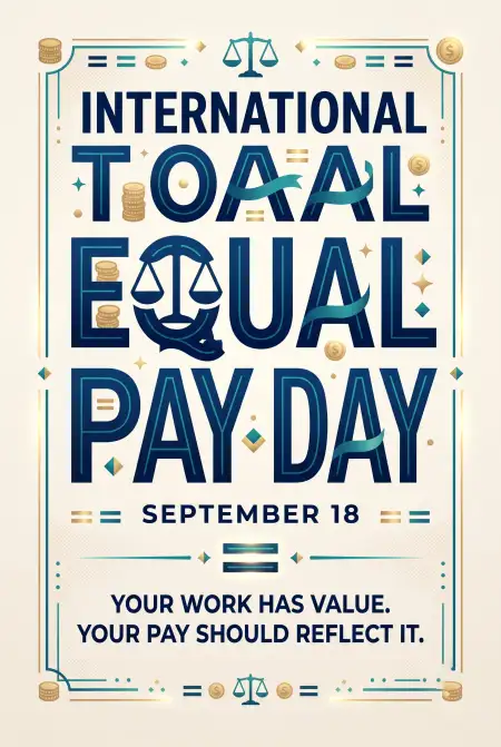 equal pay for equal work social media post - International Equal Pay Day