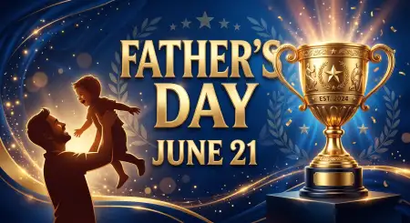 Fathers Day 2026 Gold Typography Design - Free Fathers Day 2026 Download