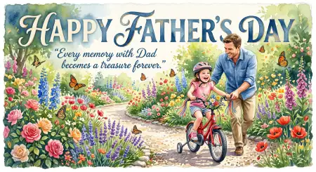 Free Fathers Day Greeting Card With Blessings Image Download