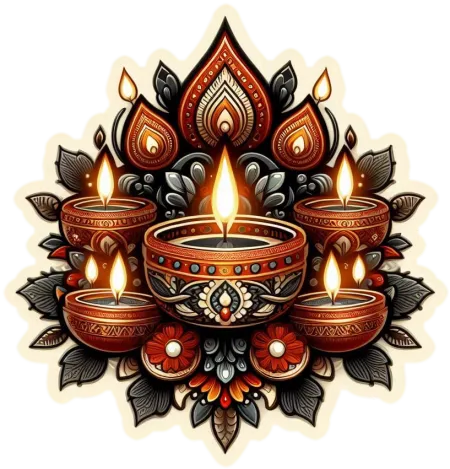 festive diwali diya png designs for social media