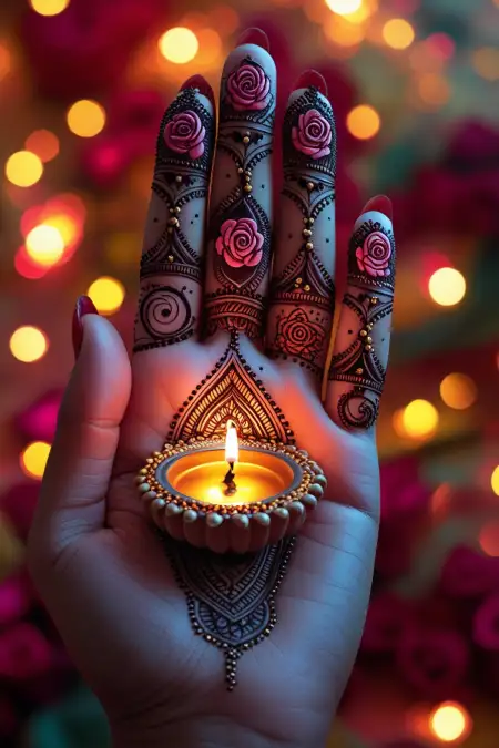 Floral Teej Mehndi Design 2025 Trending - Free Latest Teej Mehndi Design 2025 Download