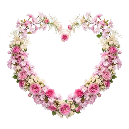 flower heart frame png