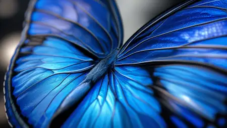 Free Blue Picture Hd Of Blue Butterfly Wings - Free Blue Download